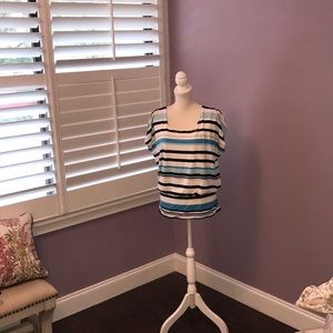 White House/Black Market white & blue striped top.